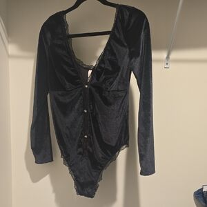 Victoria's Secret Black Lace Bodysuit